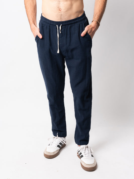 Navy Cotton Men's Pants