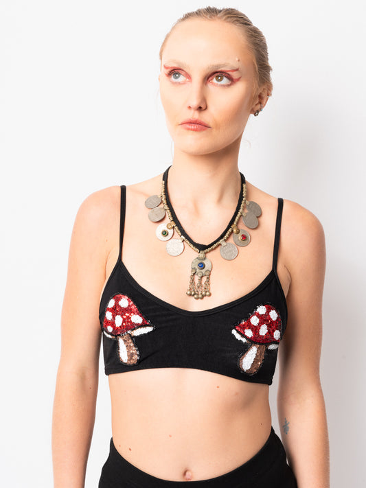 Black Mushroom Bralette