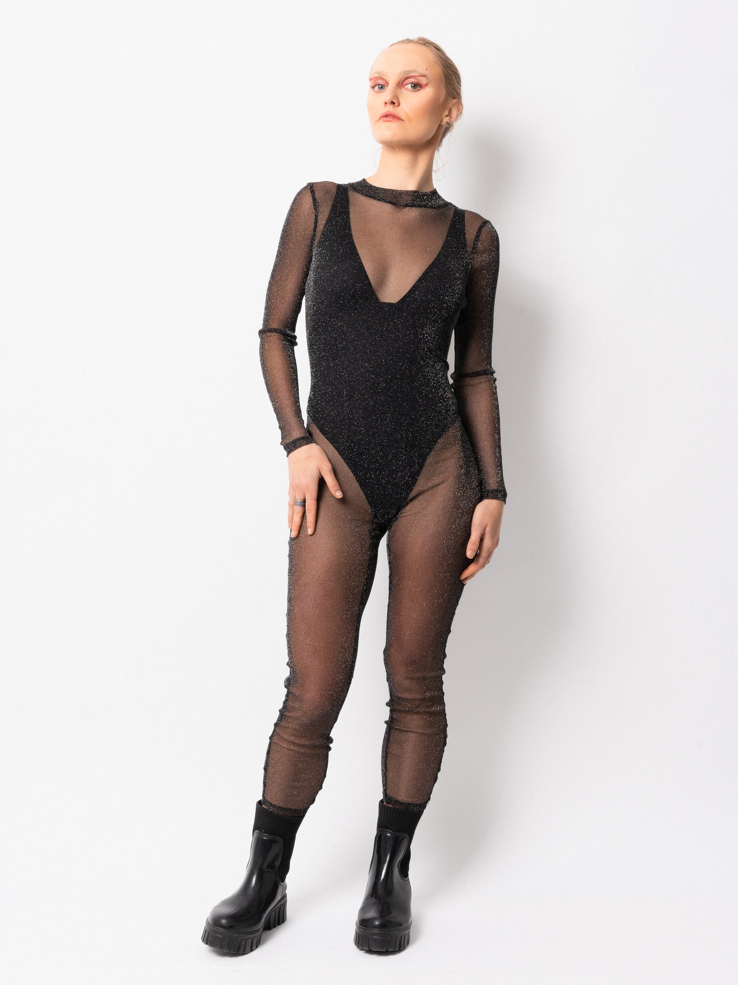 Glitter Mesh Catsuit