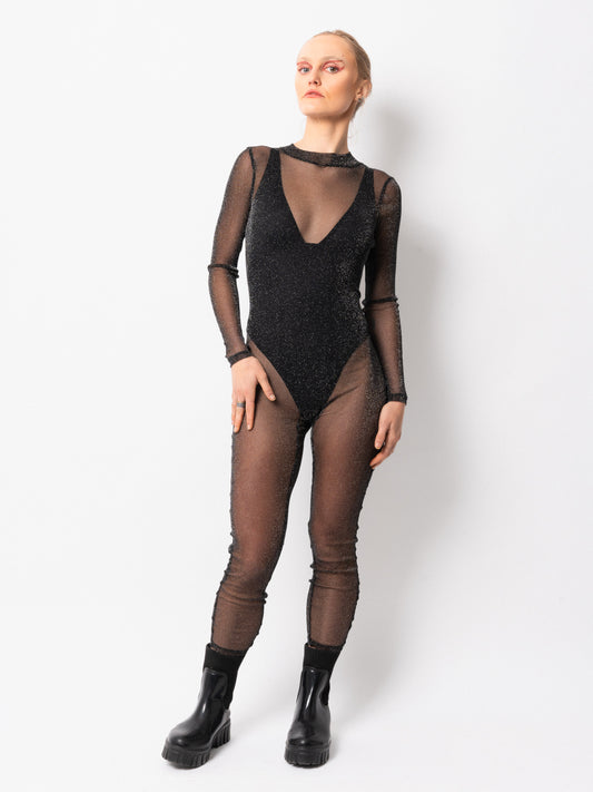 Glitter Mesh Catsuit