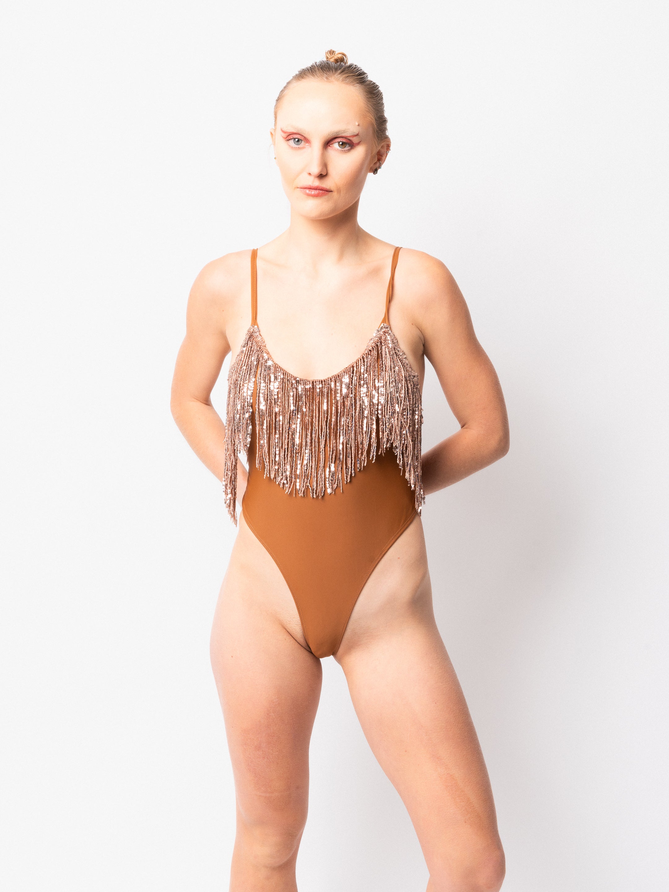 Copper Bling String Bodysuit Flock Fashion Accessories