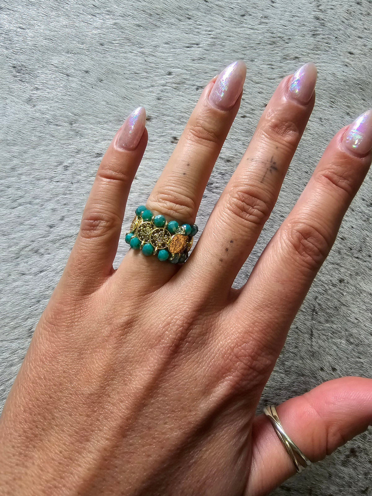 Green Boho Ring