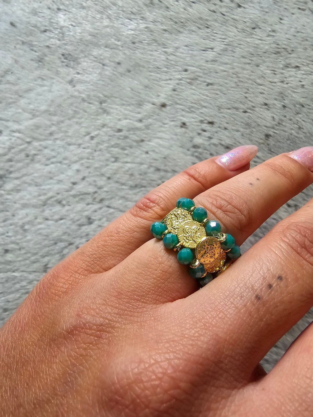 Green Boho Ring