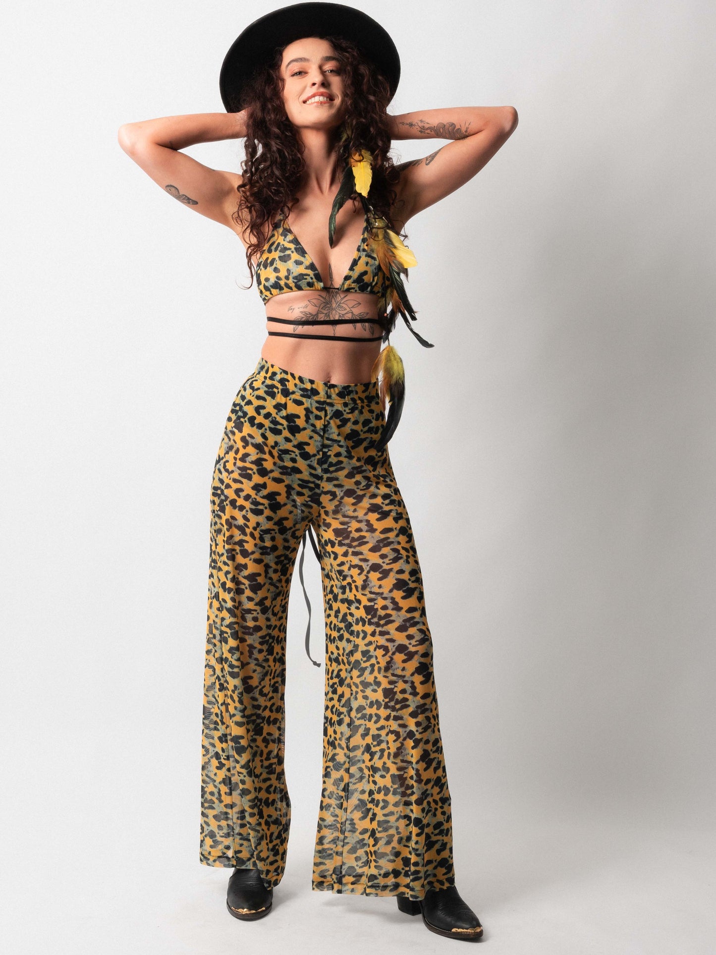 Yellow Leopard Mesh Set