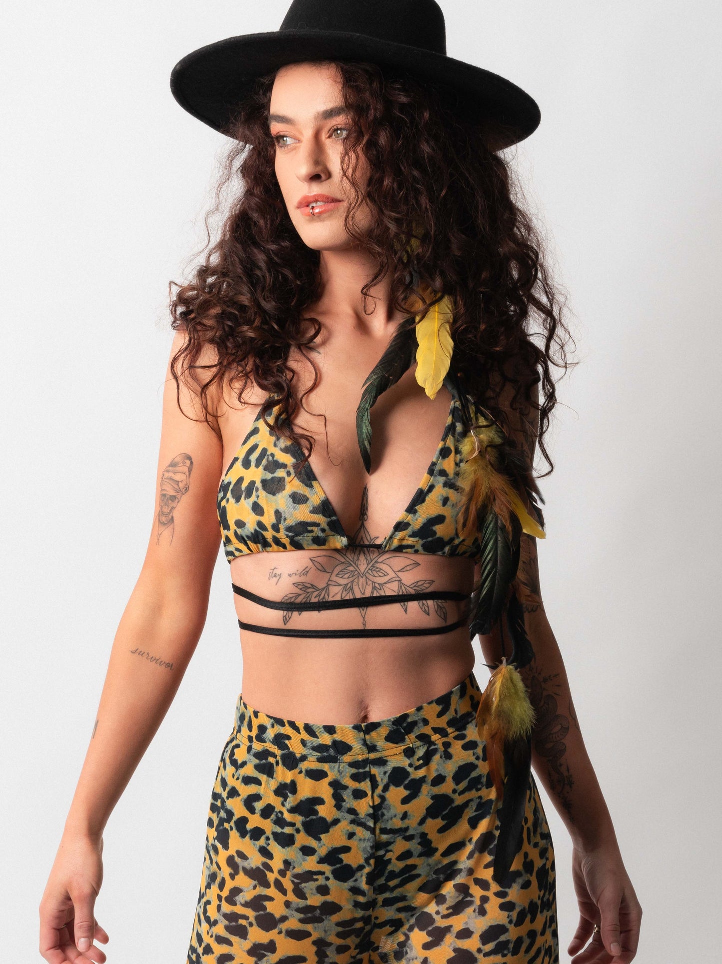 Yellow Leopard Mesh Set