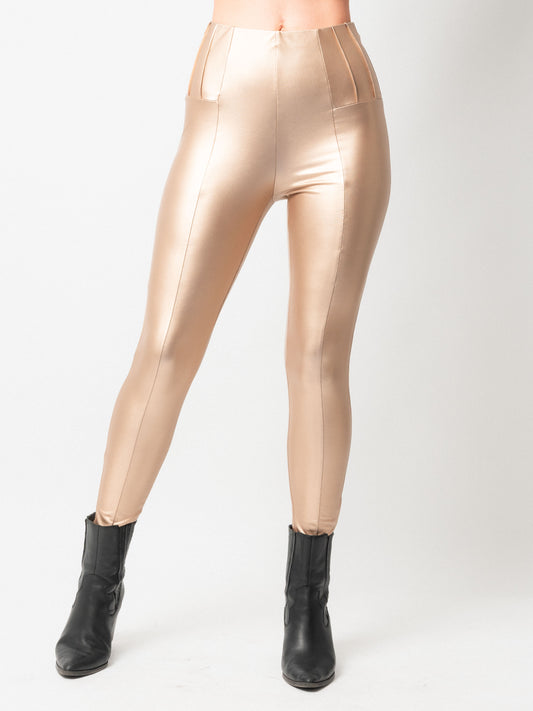 Gold Metallic Leggings