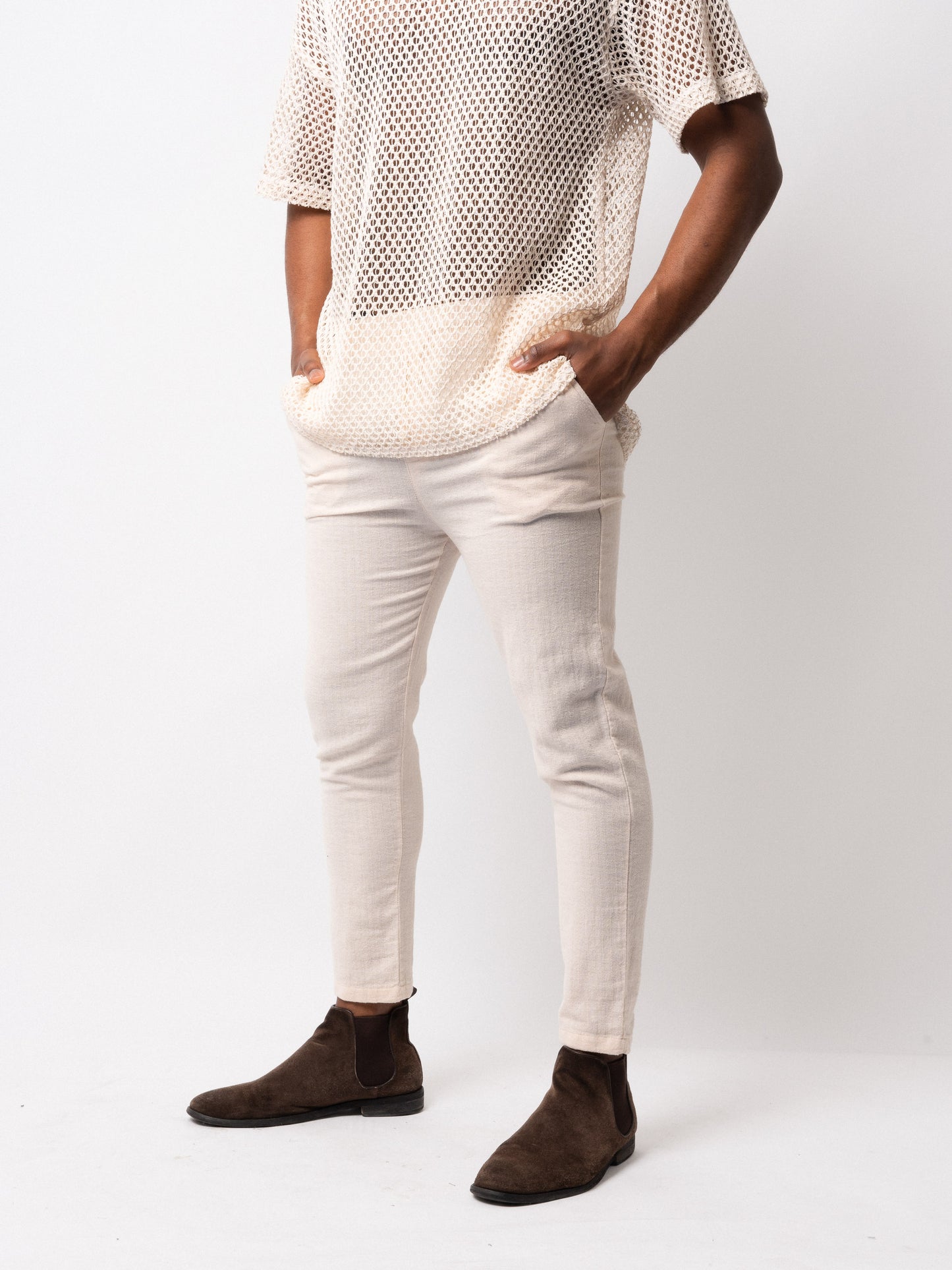 Cream Cotton Pants