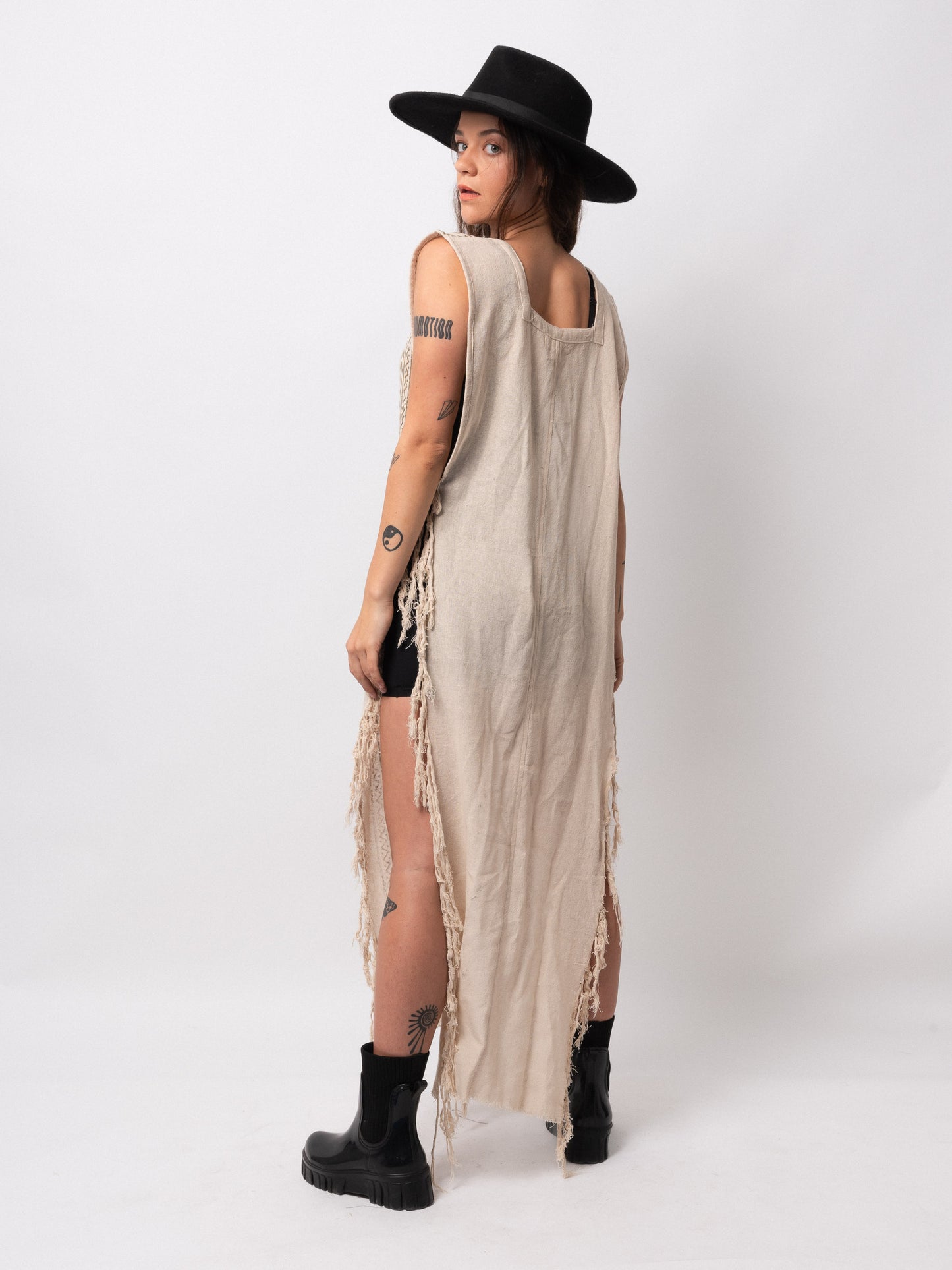 Dust Beige Cotton Dress