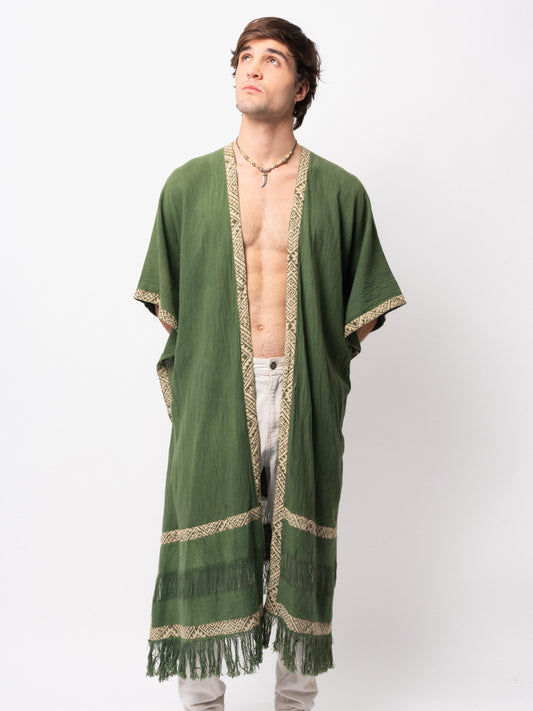 Tiago Green Cotton Kimono