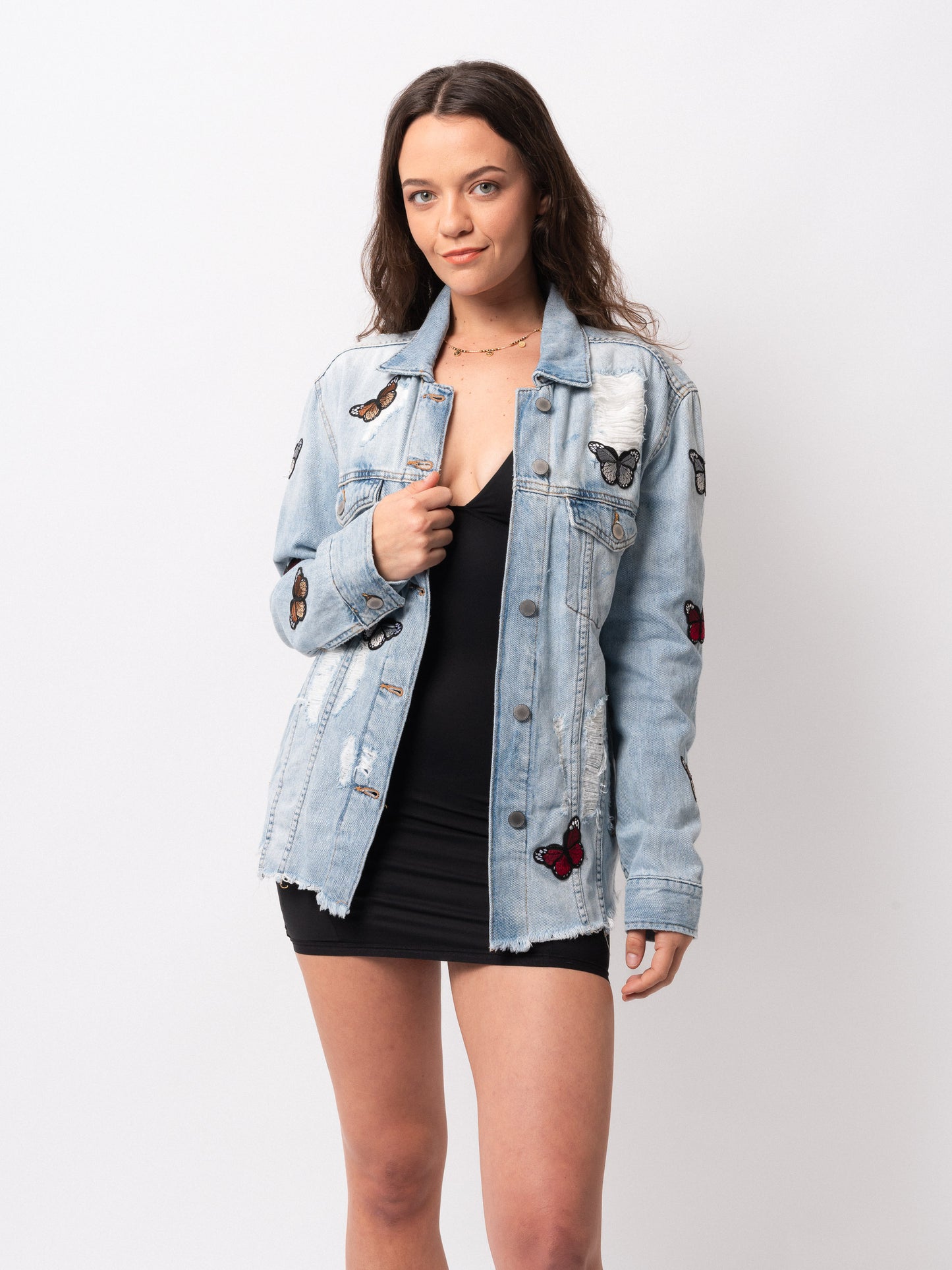 Peacock Butterfly Denim Jacket