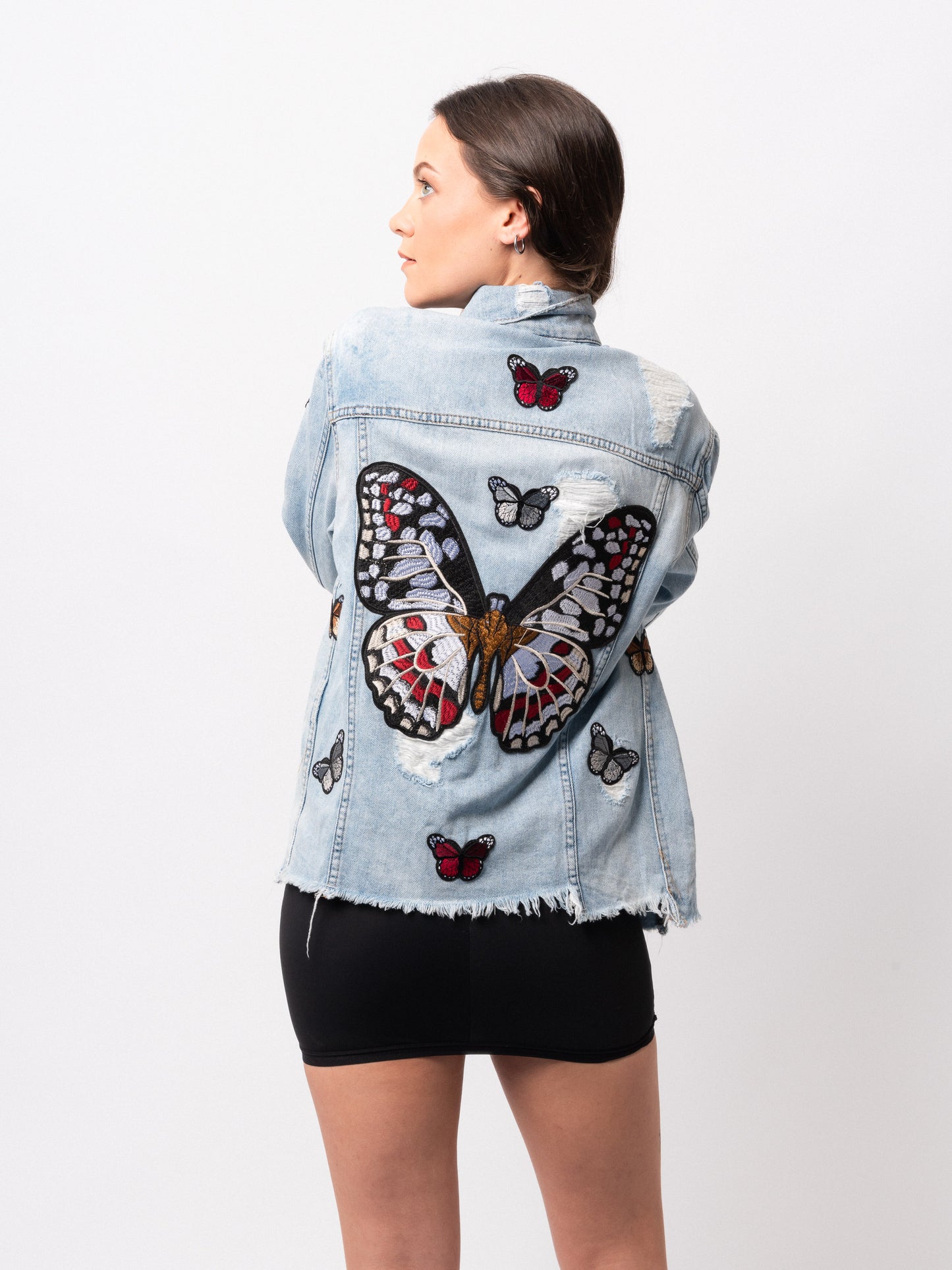 Peacock Butterfly Denim Jacket