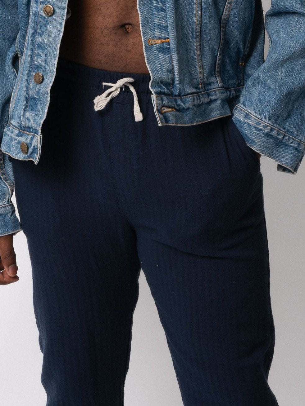 Navy Cotton Men's Pants