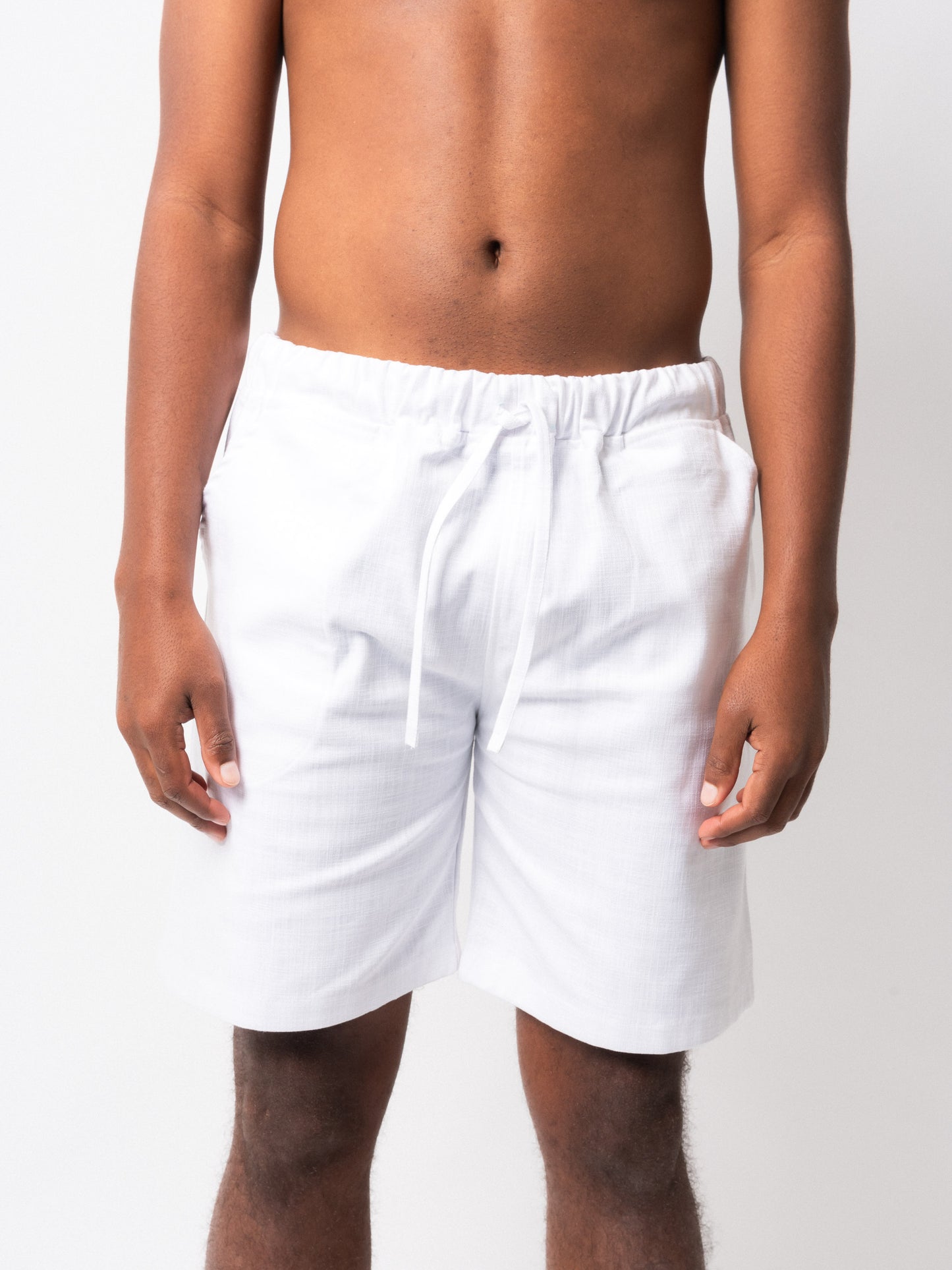 White Cotton Shorts