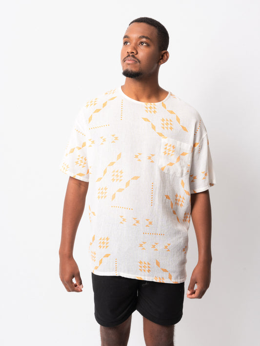 Yellow Print Aztec Shirt