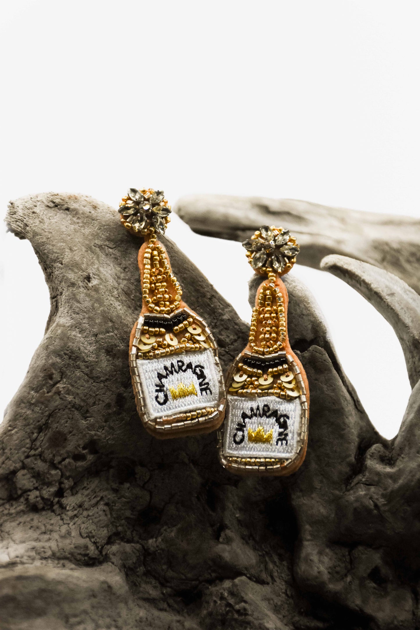 Gold Champagne Earrings