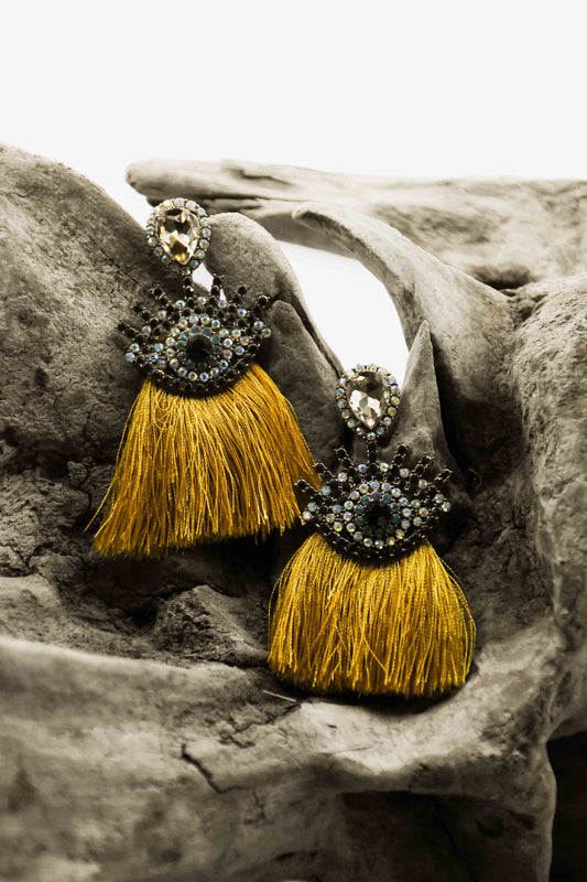 Mustard Eye Earrings