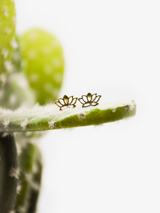 Gold Lotus Earrings