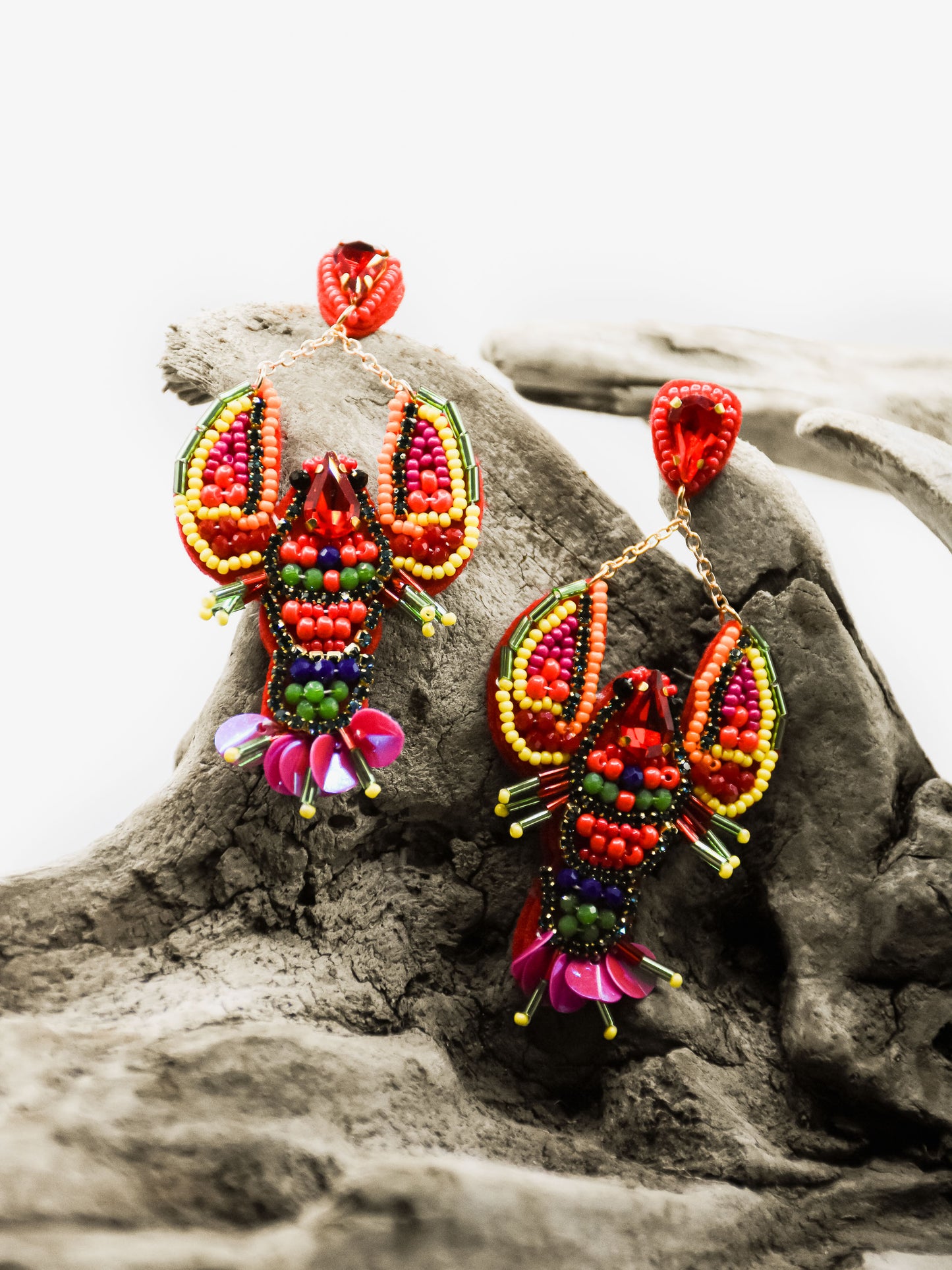 Lobster Beaded Earrings