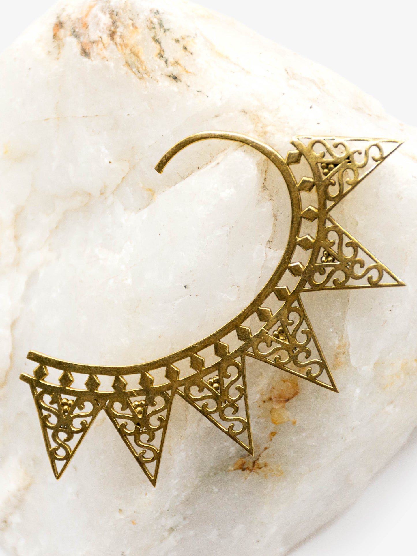 Pyramid Brass Ear Cuffs