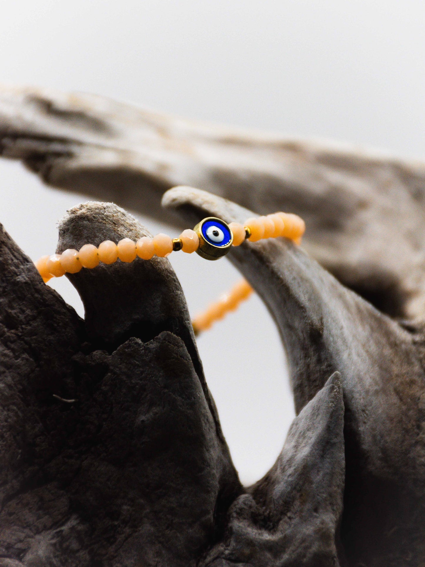 Salmon Evil Eye Bracelet