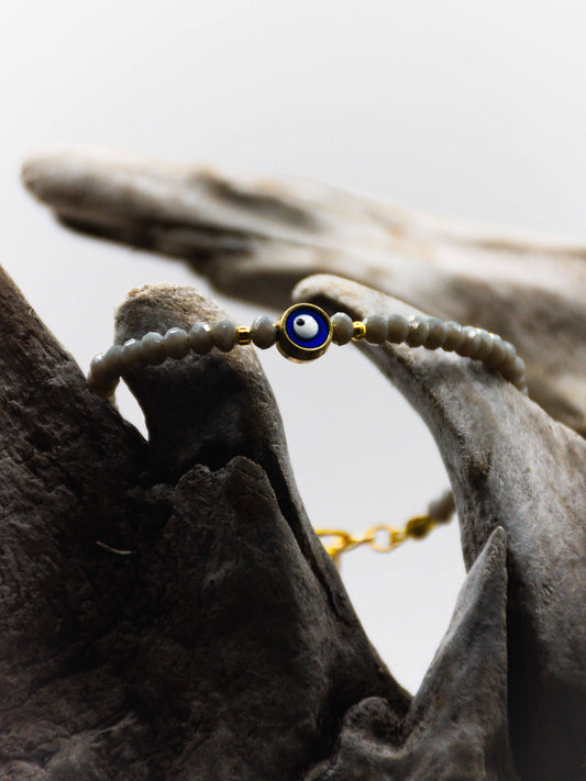 Grey Evil Eye Bracelet