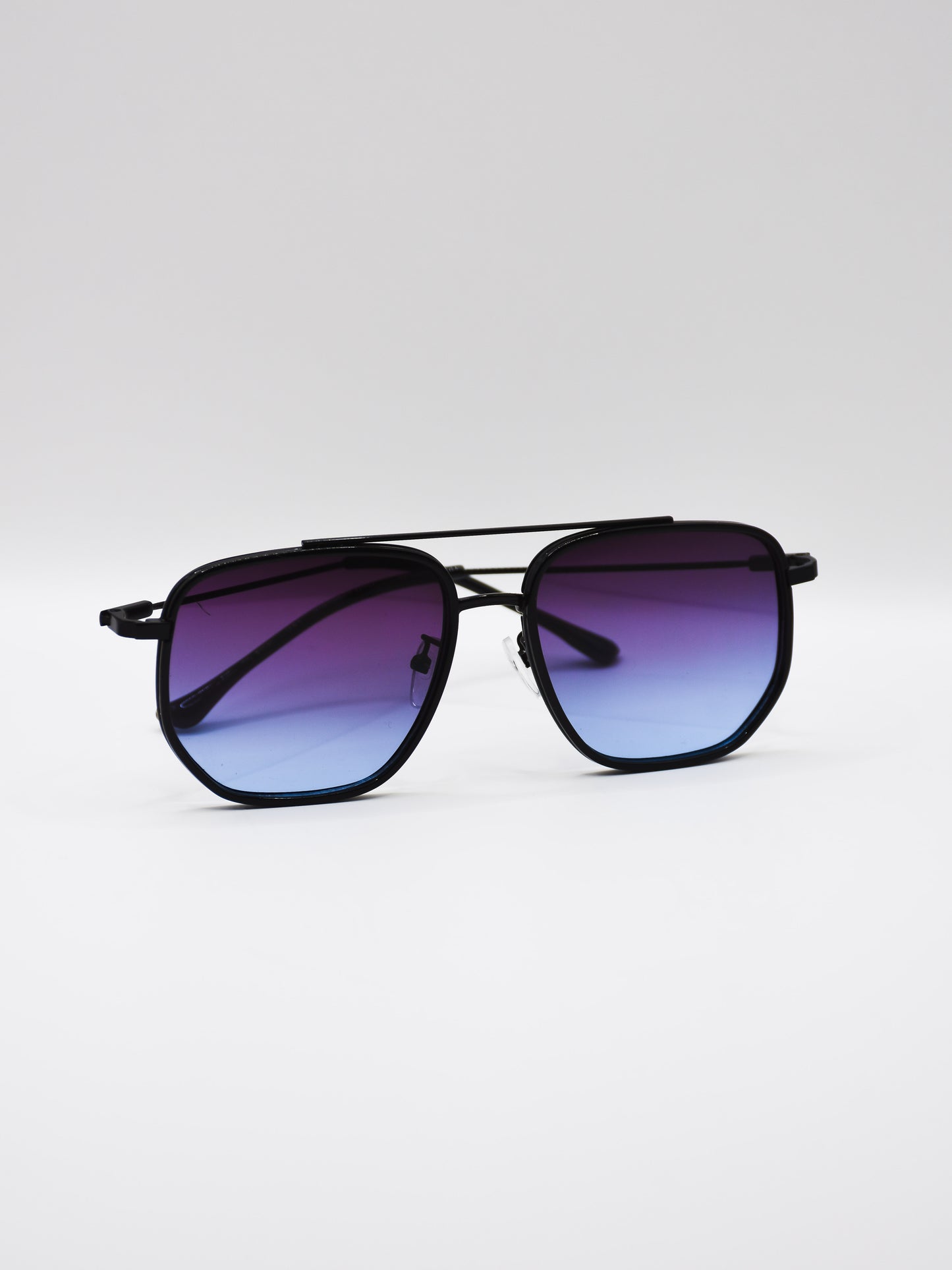 Blue Metal Frame Sunglasses