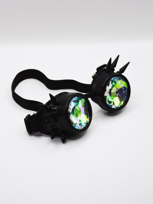 Black Kaleidoscope Spike Goggles