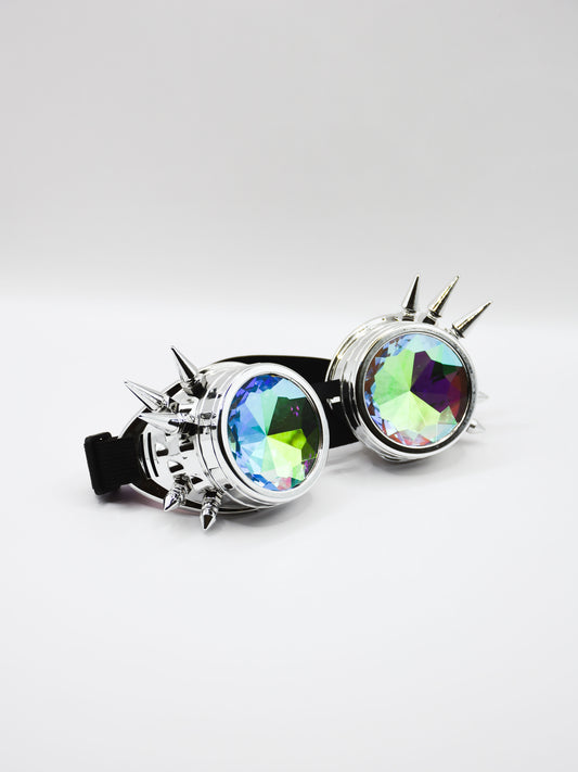 Silver Kaleidoscope Spike Goggles