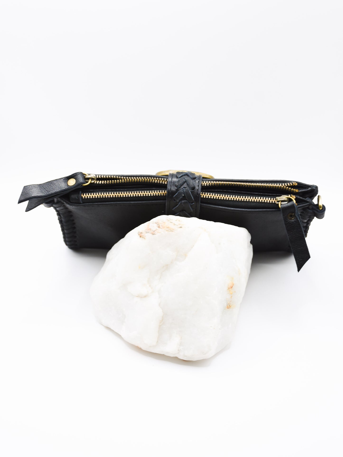 Black & Bronze Wildling Leather Clutch