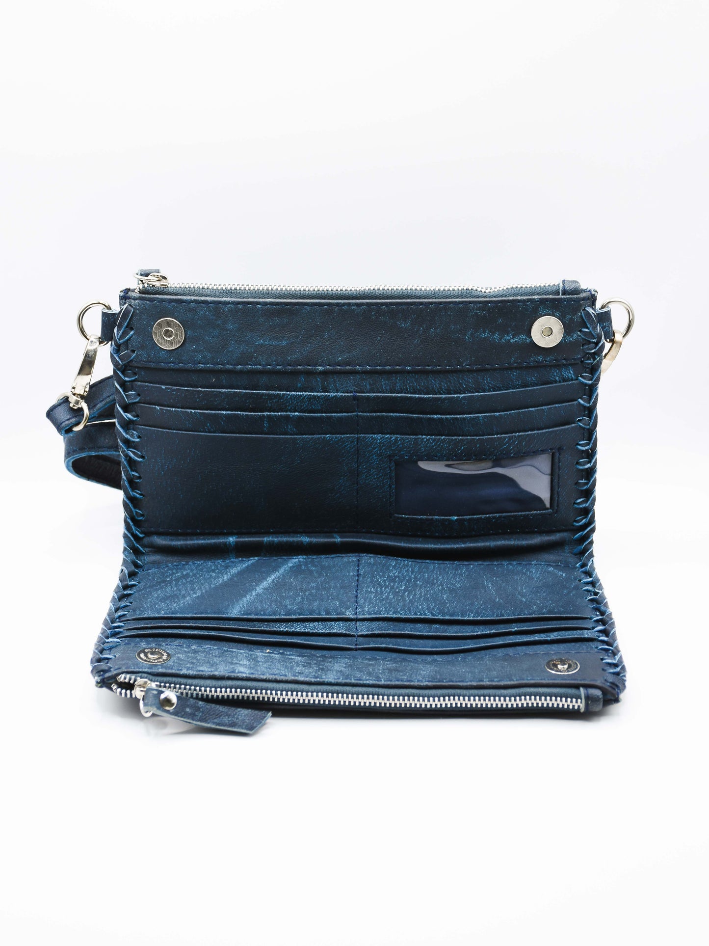 Blue Wildling Leather Clutch