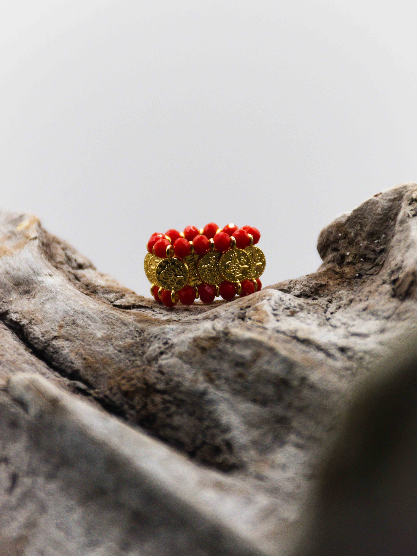 Coral Boho Ring