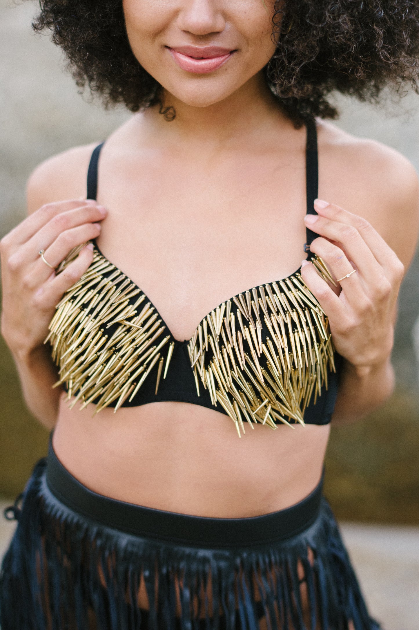 Spikey Bra Gold