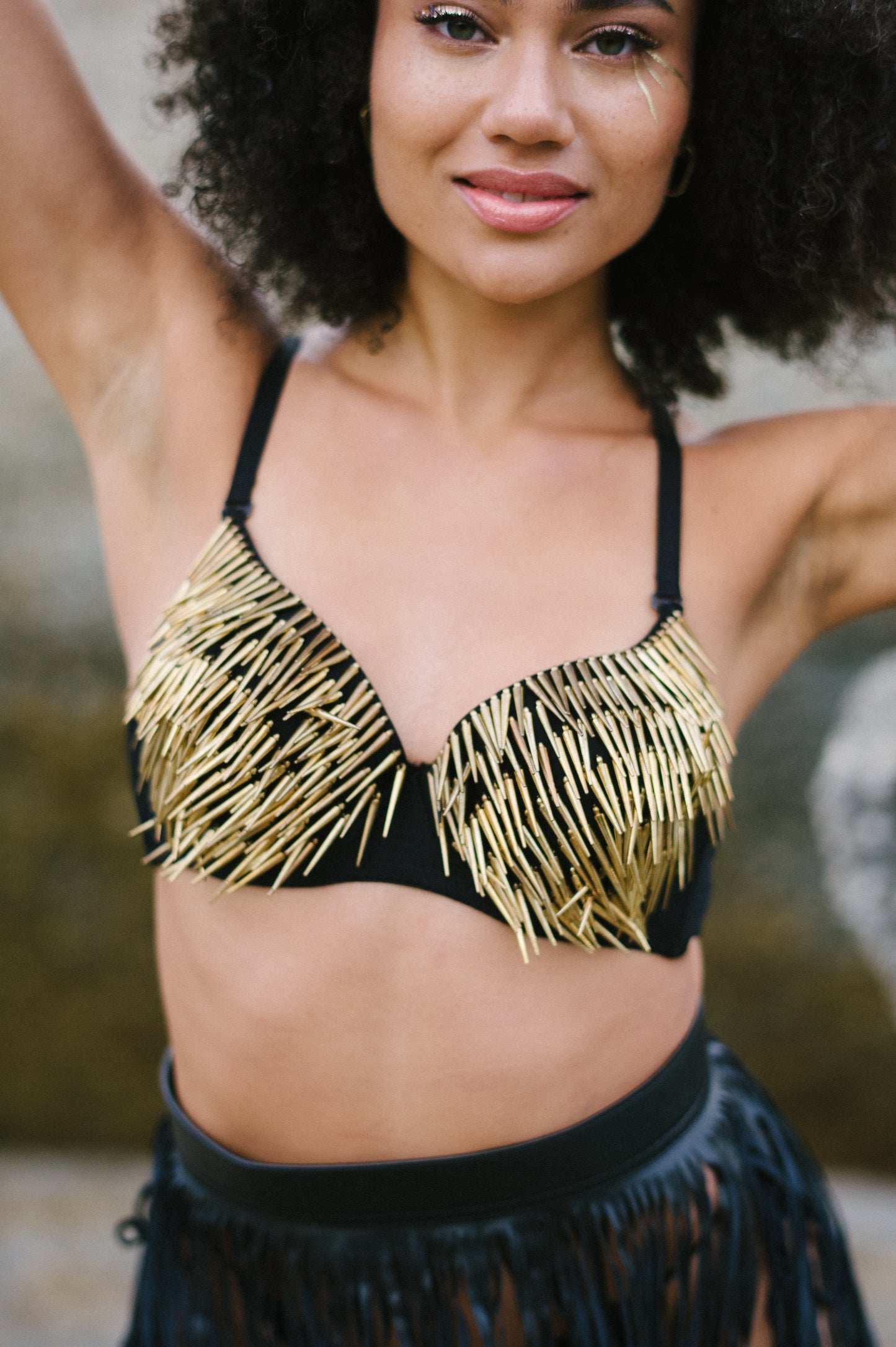 Spikey Bra Gold