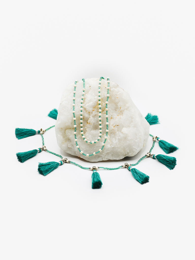 Turquoise Tassel Necklace