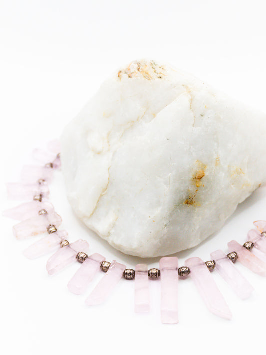 Raw Rose Quartz Necklaces