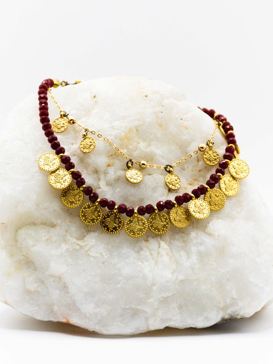 Red Coin Anklet