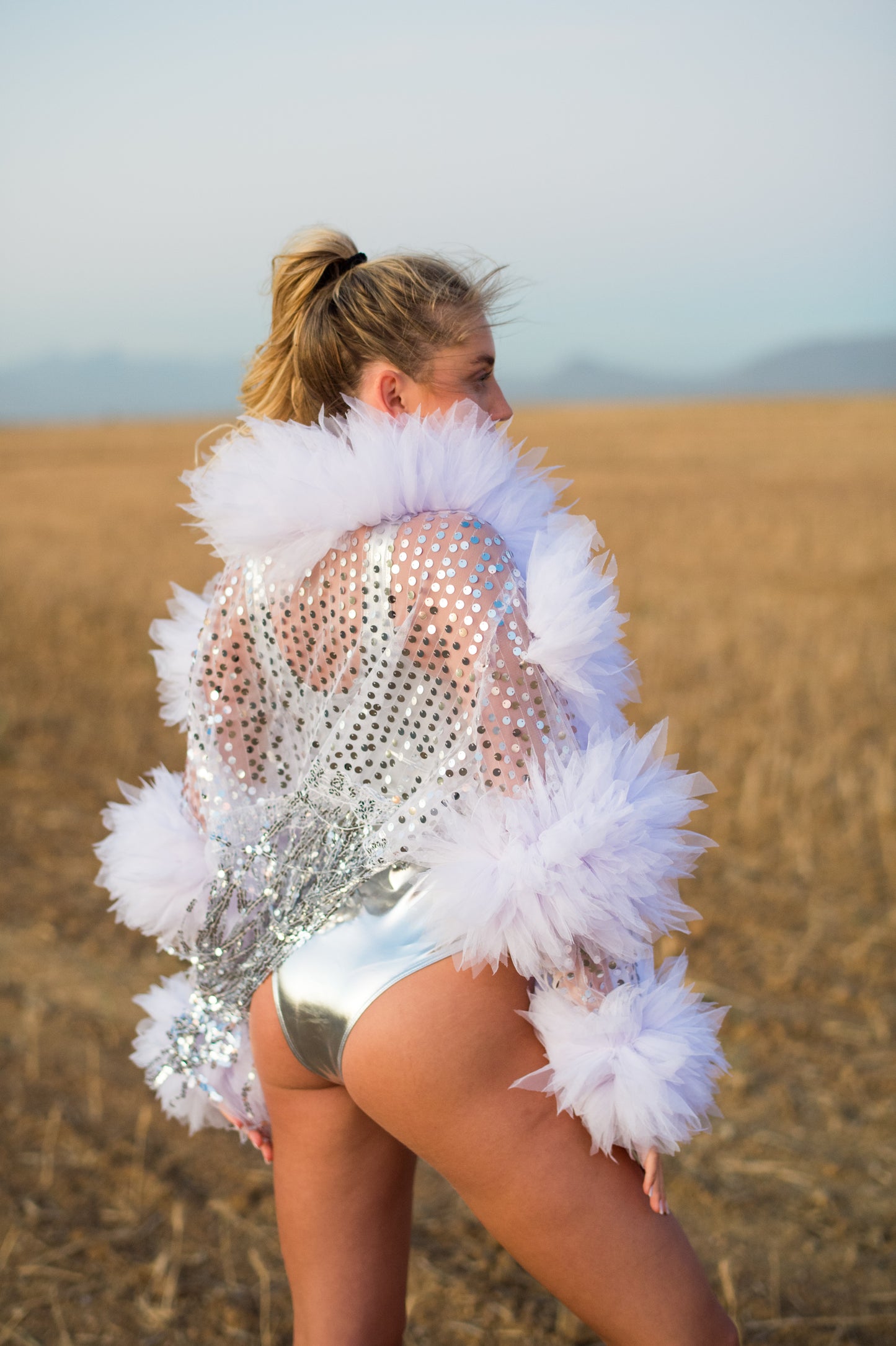 Tulle White Sequin Jacket