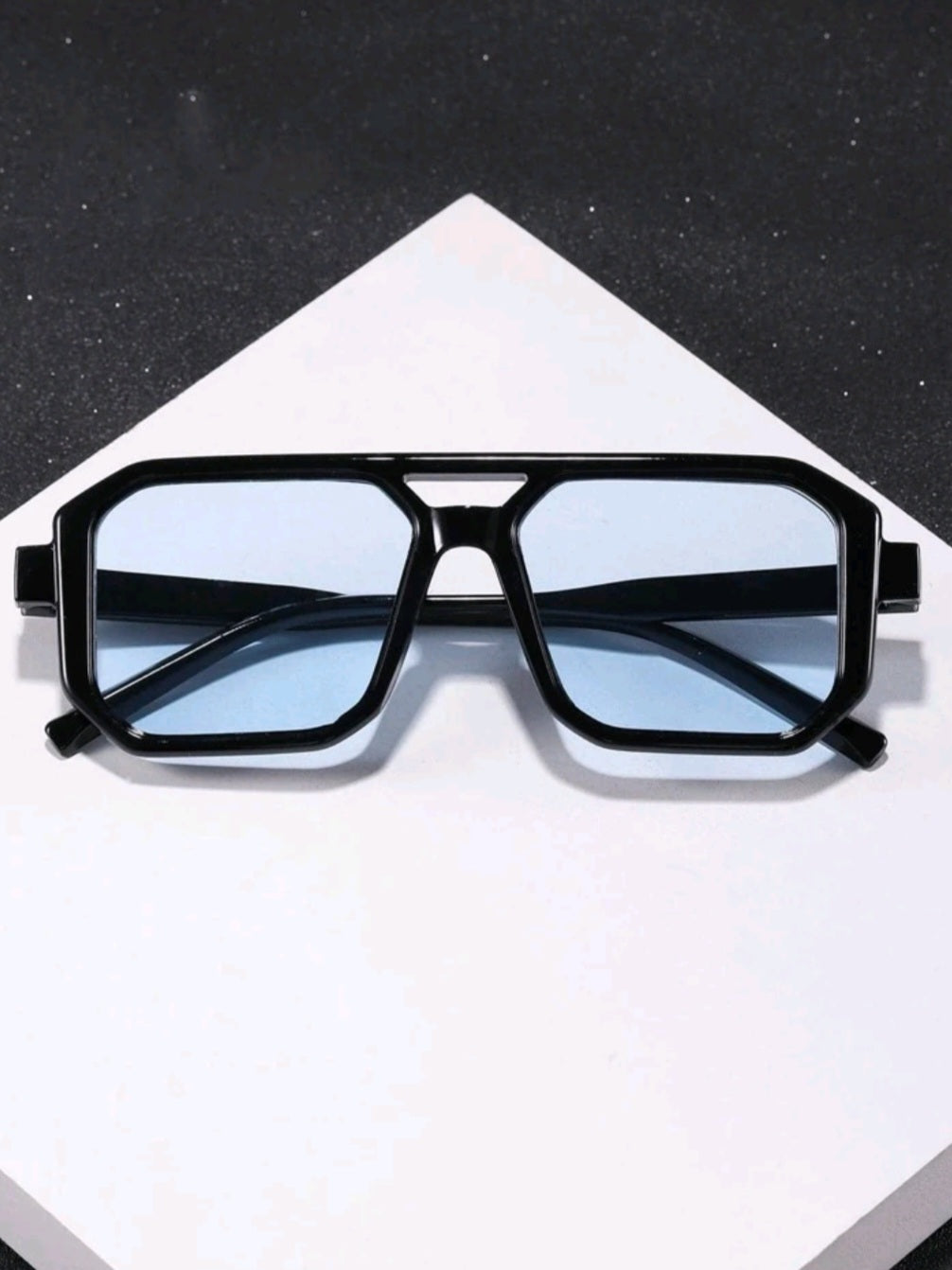 Blue Square Frame Sunglasses