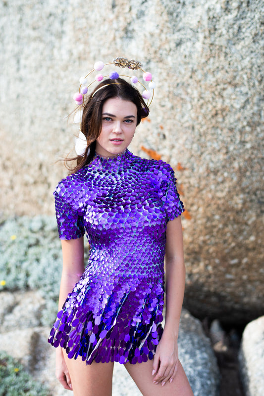 Armor Party Dress Purple