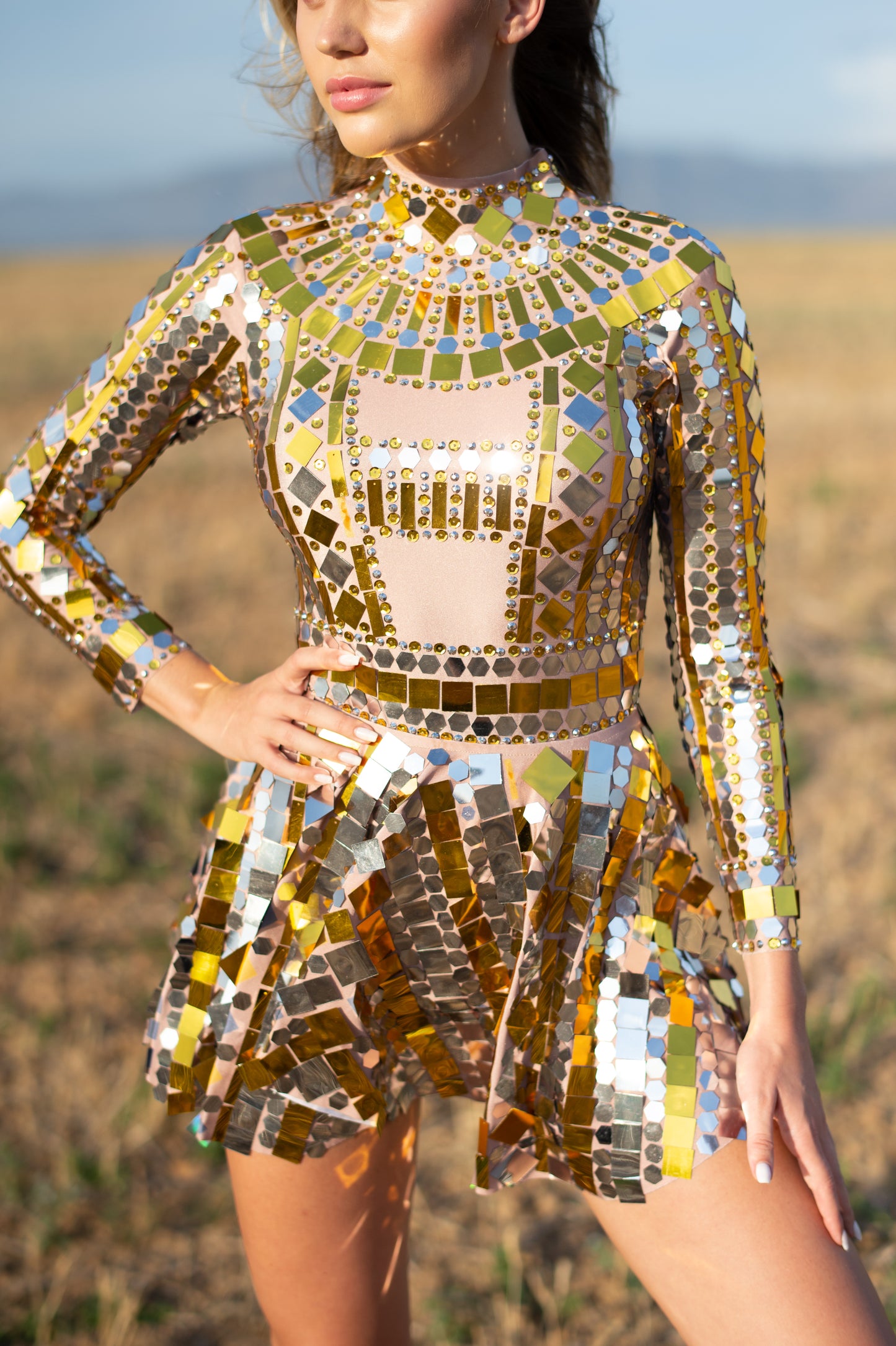 Gleaming Golden Sequin Dress