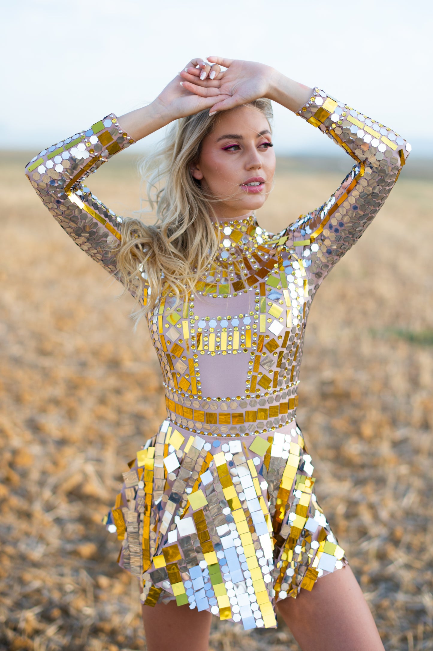 Gleaming Golden Sequin Dress