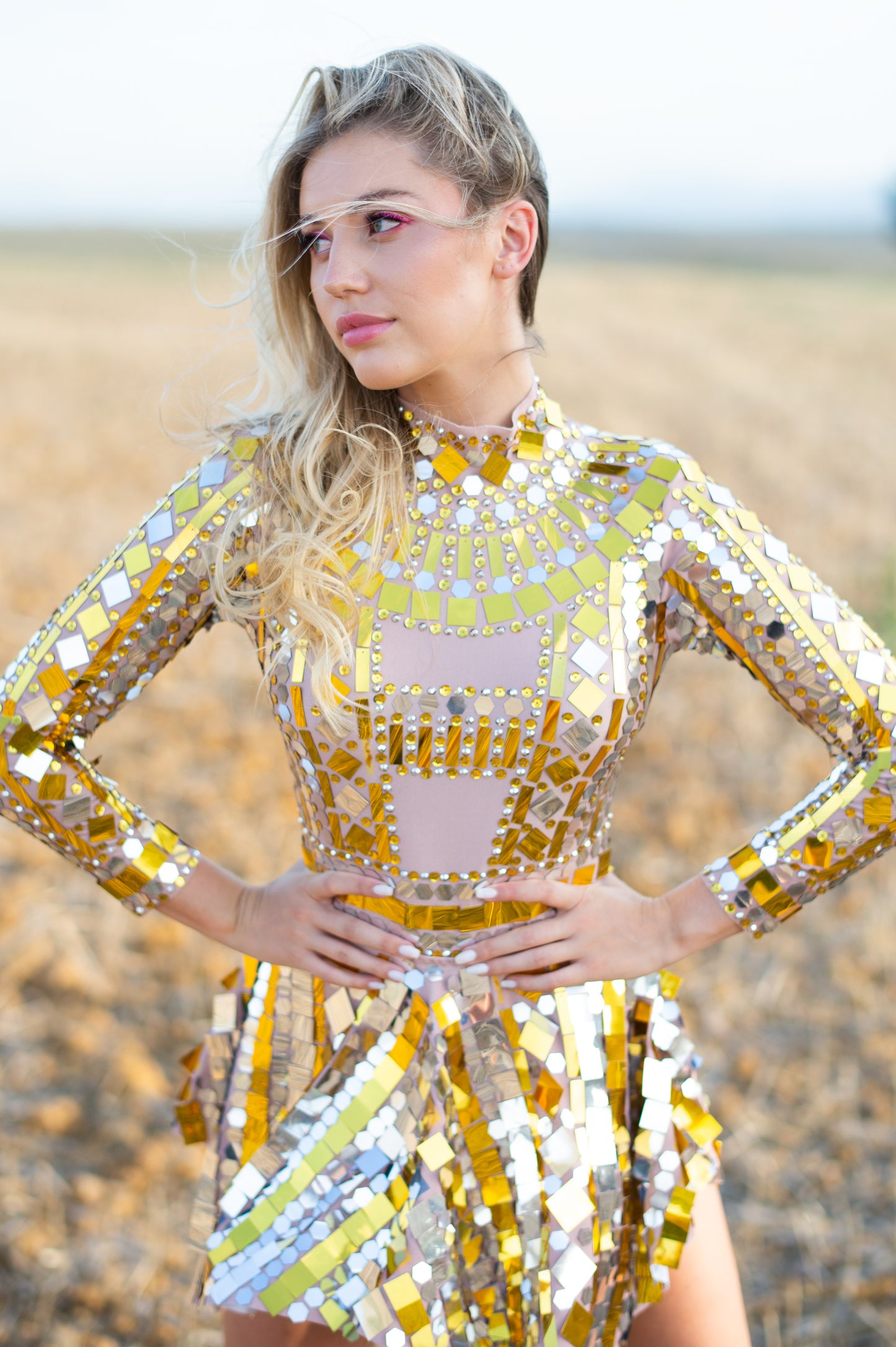 Gleaming Golden Sequin Dress